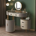 La Bottega 3 Piece Marble Top Leather Vanity Set
