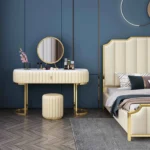 La Venetta 3 Piece Marble Top Leather Vanity Set - Image 5