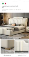 Milan Genuine Leather Queen Size Bedframe Gas Lifting - Image 3