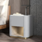 Boxhill Marble Top Leather Nightstand