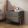 Keyva Marble Top Leather Nightstand - Image 6