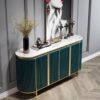 1.5M Elegance Marble Top Sideboard - Emerald - Image 2