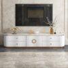 2.4M Circula Flat Solid Marble Stone TV Stand