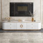 2.4M Circula Flat Solid Marble Stone TV Stand