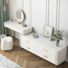 Versailles 3 Piece Marble Top Leather Vanity Set - Image 4