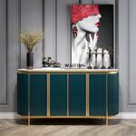 1.5M Elegance Marble Top Sideboard - Emerald
