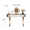 La Madrid 3 Piece Marble Top Leather Vanity Set - Image 5