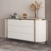 1.6M Ophelia White Gold Marble Sideboard - Image 2