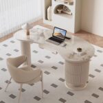 1.8M Malibu Marble Office Desk