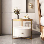 Royal Marble Top Glass Nightstand