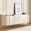 2.2M Ophelia Solid Marble Stone TV Stand