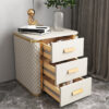 Levana Marble Top Leather Nightstand Side Table - Image 2