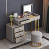 Juliette 3 Piece Marble Top Leather Vanity Set - Image 3
