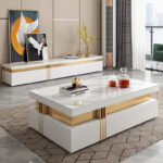 2M Selene Solid Marble Stone TV Stand