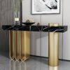 Black Gold Marble Console Table - Image 3