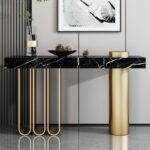 Black Gold Marble Console Table