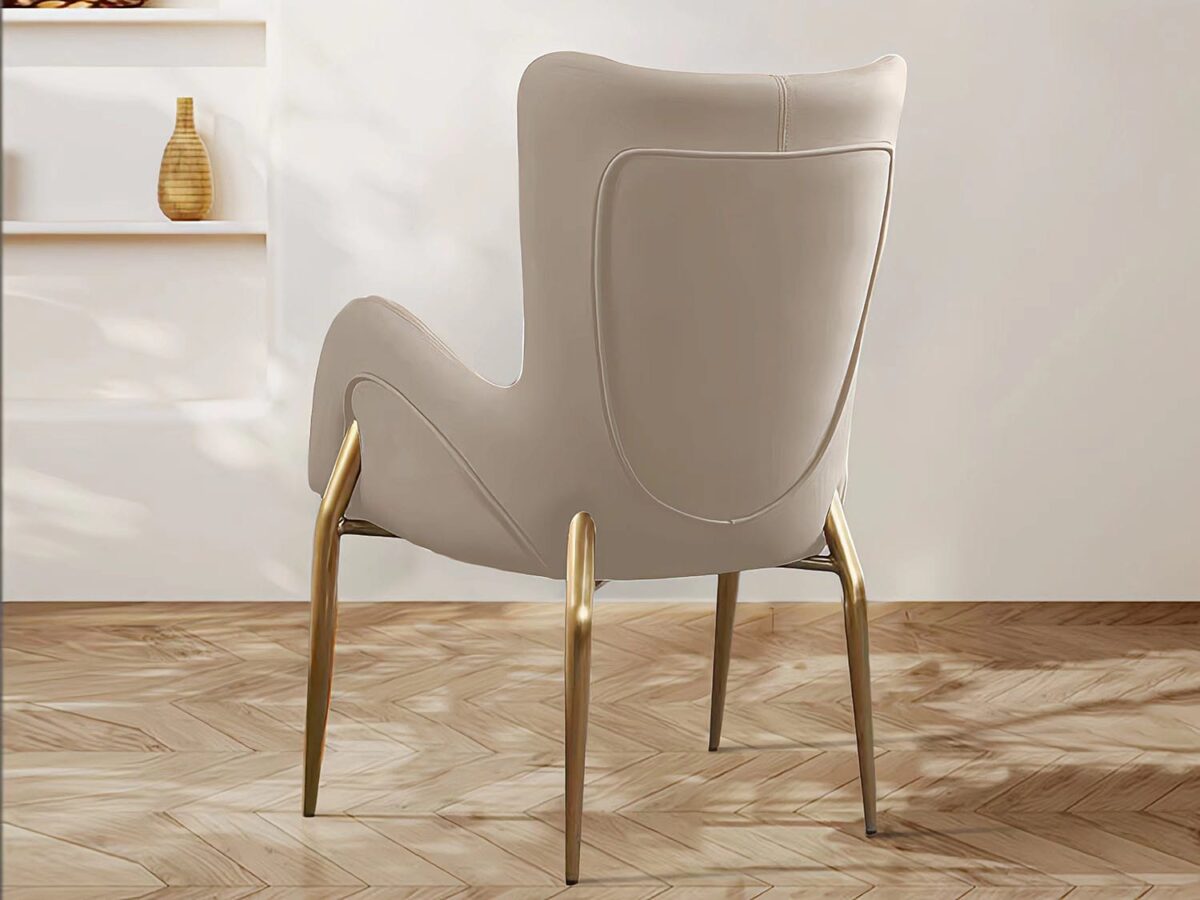 ET Leather Dining Chair - Beige - Image 4