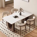 1.8M EDEN Solid Wood Sintered Stone Top Dining Table - Walnut