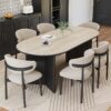 1.8M KAIA Solid Wood Sintered Stone Top Dining Table - Black