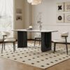 1.8M EDEN Solid Wood Sintered Stone Top Dining Table - Black - Image 2
