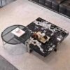 1M Burton Solid Marble Stone Coffee Table Set - Image 4