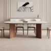 1.8M KAIA Solid Wood Marble Top Dining Table