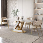 1.8M Lovina Solid Marble Stone Top Dining Table