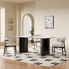 1.8M EDEN Solid Wood Sintered Stone Top Dining Table - Black - Image 4