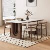 1.8M EDEN Solid Wood Sintered Stone Top Dining Table - Walnut - Image 3