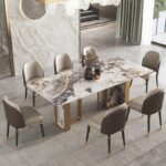1.8M Coperni Solid Marble Dining Table - Grey
