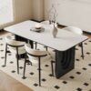1.8M EDEN Solid Wood Sintered Stone Top Dining Table - Black
