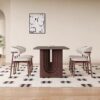 1.8M EDEN Solid Wood Sintered Stone Top Dining Table - Walnut - Image 5