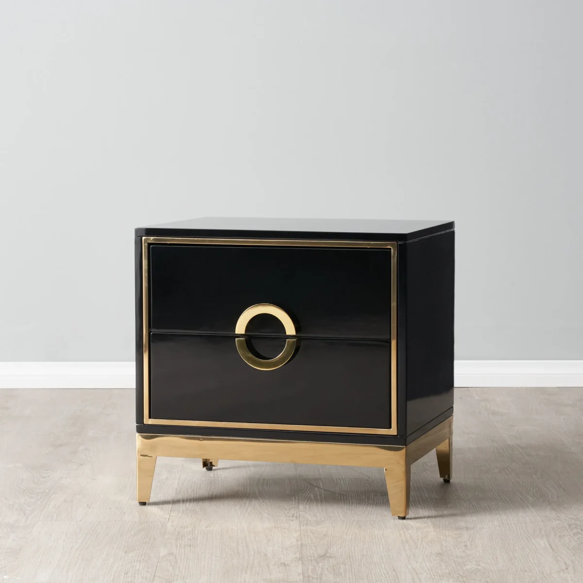 Circula High Gloss Nightstand - Black - Image 2