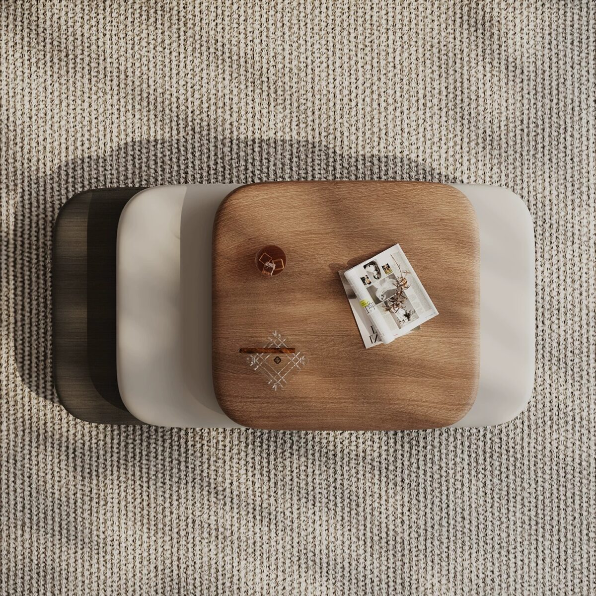 1.4M Burlington Solid Wood Rotating Coffee Table - Image 5