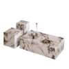 Classic 3 Piece Solid Marble Coffee Table Set - Image 6