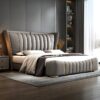Emporio Upholstered Leather King Size Bedframe - Image 8