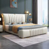 Emporio Upholstered Leather King Size Bedframe - Image 10