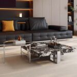 1M Burton Solid Marble Stone Coffee Table Set