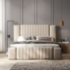 Victoria Upholstered Leather King Size Bedframe - Image 4