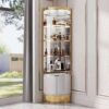 Odessa Elegant Corner Display Cabinet - White - Image 2