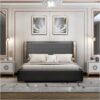 Royce Upholstered Luxury Leather King Size Bedframe - Image 2