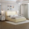 Royce Upholstered Luxury Leather King Size Bedframe - Image 5
