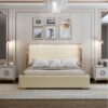 Royce Upholstered Luxury Leather King Size Bedframe - Image 4