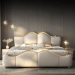 Frances Upholstered Luxury Leather King Size Bedframe