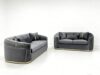 SAUDI Living Suite Upholstered Velvet Sofa Set - Grey - Image 7
