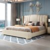 Grace Upholstered Luxury Leather King Size Bedframe - Image 8