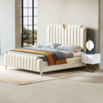 Joanne Upholstered Leather King Size Bedframe