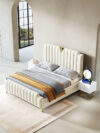 Joanne Upholstered Leather King Size Bedframe - Image 3