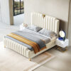 Joanne Upholstered Leather King Size Bedframe - Image 7