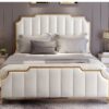 Latifah Upholstered Leather King Bedframe - Image 4